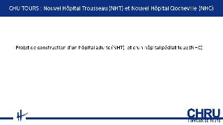 Gestion technique du batiment - Le Développement Durable - quels leviers d'actions dans les fonctions supports ? Projet de construction d'un hôpital adulte (NHT)  et d'un hôpital pédiatrique (NHC)